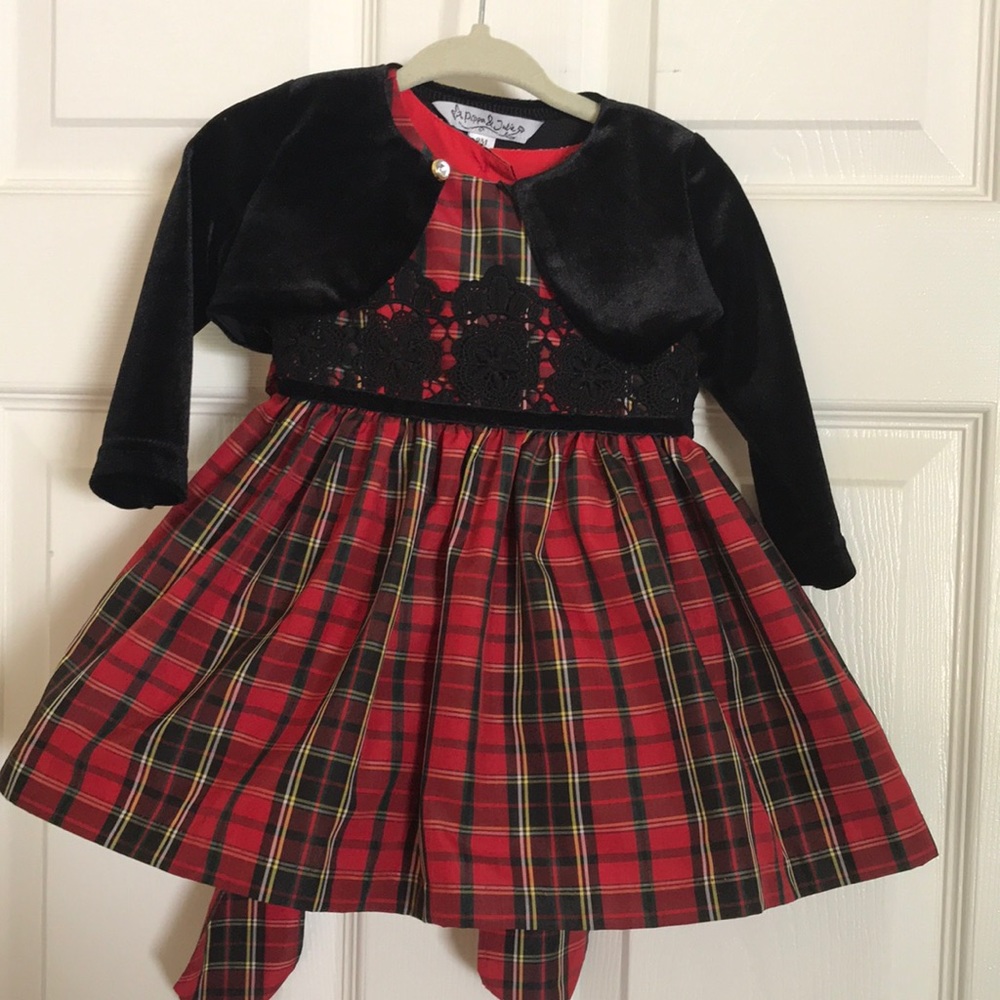 Baby girl plaid holiday dress